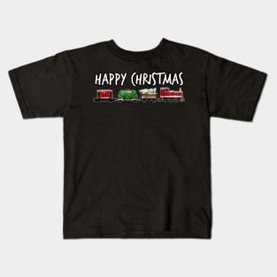 Christmas 2021 Train Diesel Locomotive and Festive Wagons Kids T-Shirt